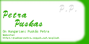 petra puskas business card