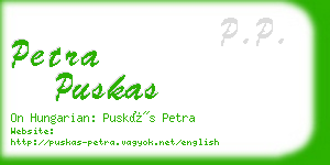 petra puskas business card